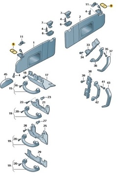 NOWA ZAŚLEPKA MOCOWANIA OSŁONY P/SŁONECZNEJ VW T6