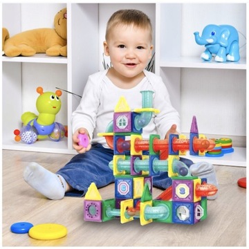 МАГНИТНЫЕ БЛОКИ, ОБРАЗОВАТЕЛЬНАЯ КОНСТРУКЦИЯ, ШАРИЧНАЯ ДОРОЖКА, 148 EL, ИГРУШКА