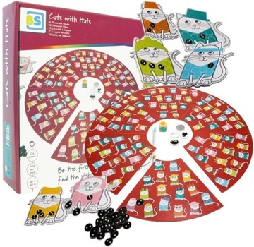 BS TOYS GRA OBSERWACYJNA PLANSZOWA KOT W KAPELUSZU