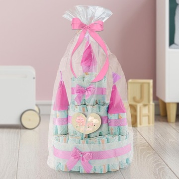 ЗАМОЧНЫЙ ТОРТ из PAMPERS 4 на крещение ребенка