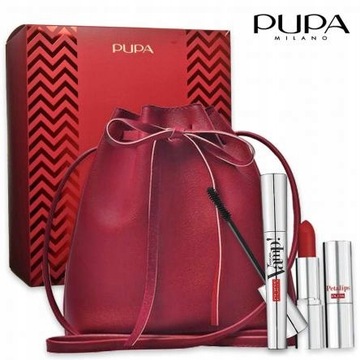 Pupa Zestaw Tusz Vamp! Pomadka Petalips Torebka