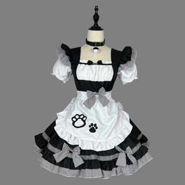 Cute kot cosplay klasyczna sukienka pokojówki,XXL
