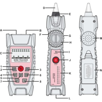 ТЕСТЕР СЕТЕВЫХ КАБЕЛЕЙ С ЗОНДОМ ПОИСК СЕТЕВЫХ КАБЕЛЕЙ RJ45 RJ11 + КОРПУС