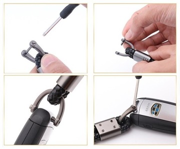 Автомобильный брелок из кожи, экокожи, прочной тесьмы.