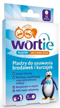 WORTIE plastry do usuwania brodawek i kurzajek x15