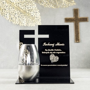 NAGROBNA PODSTAWKA POD ZNICZ SZKŁO AKRYL LAMPION