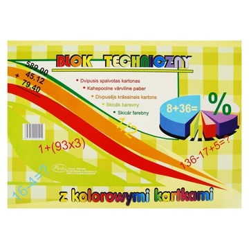 Blok techniczny A3 Protos KOLOROWE KARTKI