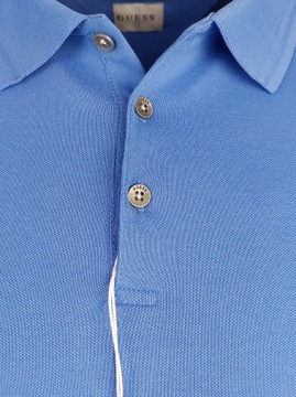 Guess Koszulka Polo męska Niebieska Regular FIT bawełna polówka męska r L