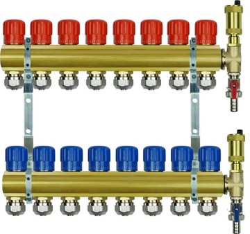 ROZDZIELACZ DO C.O. 8 OBWODY + ZŁĄCZKI PEX 16