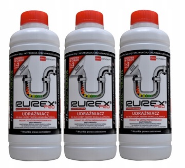 3x Rurex Pro 1L - Udrażniacz do rur i odpływów