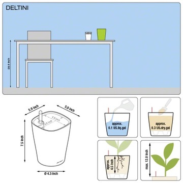 Цветочный горшок Deltini 14 матовый антрацит Lechuza