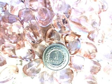 SZKLANE KAMYCZKI NERKI FI.2CM MIODOWE 60 SZT 350gr