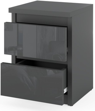 Прикроватная тумбочка 30 CM 2S Серая глянцевая тумбочка Nakastlik Мебель для спальни