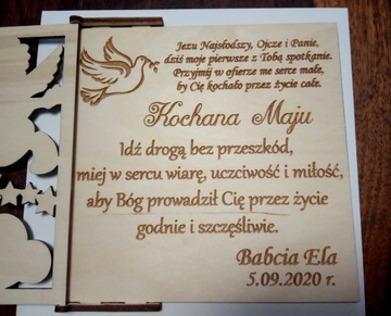 GRAWEROWANA KARTKA PAMIĄTKA I KOMUNIA ŚWIĘTA