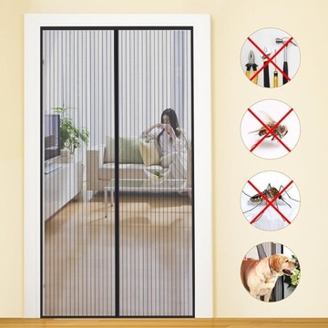 MOSKITIERA MAGNETYCZNA na drzwi Balkonowe Magnesy Zasłona 90x230