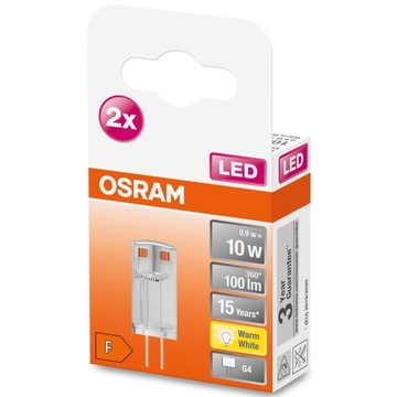 Светодиодная лампа CAPSULE G4 0,9Вт 2700К OSRAM 2PAK MINI