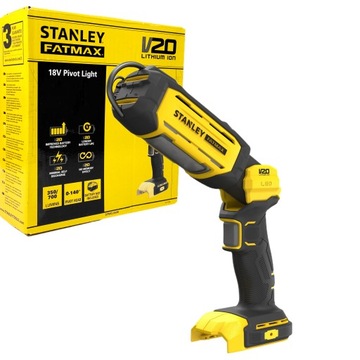 STANLEY FATMAX V20 AKUMULATOROWA LAMPA WARSZTATOWA 18V SFMCL050B 3LED SOLO