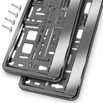 RAMKI POD TABLICE REJESTRACYJNĄ CHROM GRAFIT 2SZT GRAFIT METALIK
