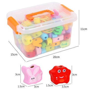 БИСЕРЫ ДЕРЕВЯННЫЕ БЛОКИ ДЛЯ НАРЕЗАНИЯ НИТИ МОНТЕССОРИ