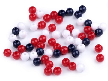 KORALIKI KULKI 5mm MIX GRANAT CZERWONE bł. 100szt