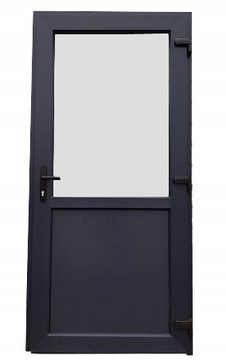 DRZWI ZEWNĘTRZNE PCV SKLEPOWE 90/200 ANTRACYT
