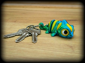 БРЕЛОК-КУЛОН ЯЩЕРИЦА ХАМЕЛЕОН БРЕЛОК ДЛЯ БРЕЛОК ЖИВОТНОЕ 3D ПЕЧАТЬ