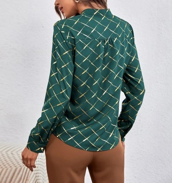 ЭЛЕГАНТНАЯ МОДНАЯ ЖЕНСКАЯ БЛУЗКА, РУБАШКА, ПРИНТ L