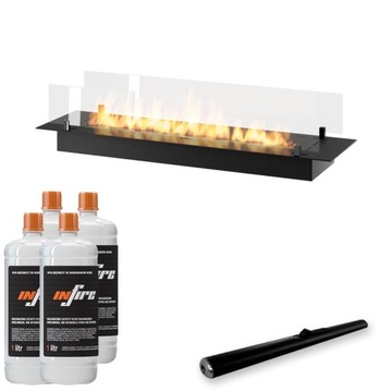 Biokominek biopalenisko do zabudowy w meblu Insert Black 1200 Slim Infire