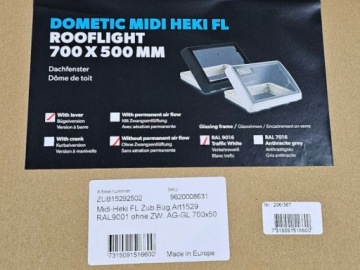 Панорамное мансардное окно Dometic Midi Heki Style 700x500 без вентиляции