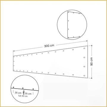 OSŁONA NA BALKON 0,9X3M MATA BRĄZOWA + GRATIS! PL