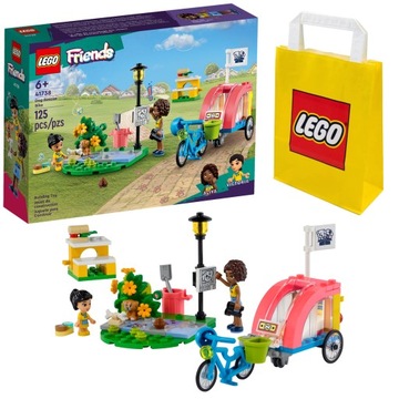 KLOCKI LEGO FRIENDS 41738 ROWER DO RATOWANIA PSÓW + TORBA PAPIEROWA LEGO