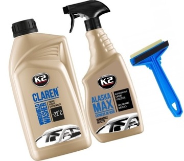 K2 CLAREN PŁYN ZIMOWY ALASKA ODMRAŻACZ MURSKA MOSIĘŻNA SKROBACZKA DO SZYB