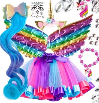 БОЛЬШОЙ ВОЛШЕБНЫЙ НАБОР ЕДИНОРОГ костюм ПЕГАСА ЮБКА АКСЕССУАРЫ ДЛЯ ВЫПУСКА