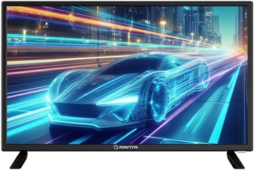 24-дюймовый портативный телевизор HD со светодиодной подсветкой, декодер DVBT2 USB CL+ 12 В Manta
