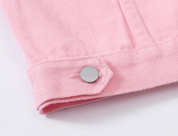 Pink Spring New Colorful Denim Coat Women's Short