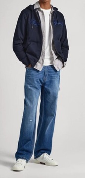 Pepe Jeans Bluza Ryan Zip PM582329 Granatowy Regular Fit