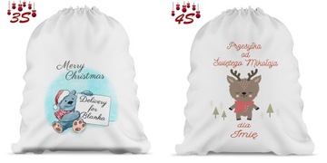 Подарочный пакет с принтом Деда Мороза 40 х 60 см.
