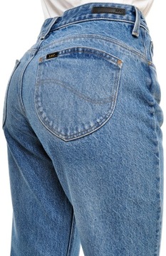 LEE spodnie HIGH WAIST jeans MOM STRAIGHT_ W28 L33