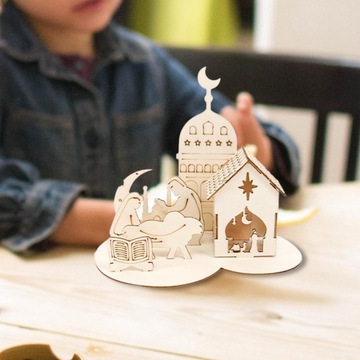 Ид Мубарак Деревянное украшение 3D-головоломка с замком в сборе Креативный стиль B