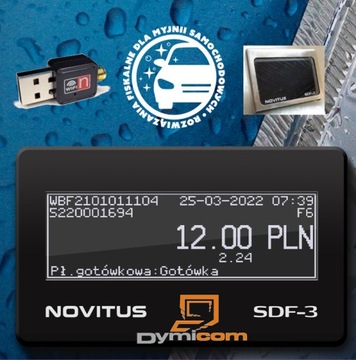 Kasa Fiskalna NOVITUS SDF-3 SDF3 BASIC MYJNIE SAMOCHODOWE WIFI OSŁONA