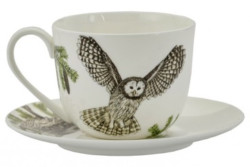 Filiżanka Spodek Porcelana 280ml Puszczyk Uralski PTAKI POLSKI