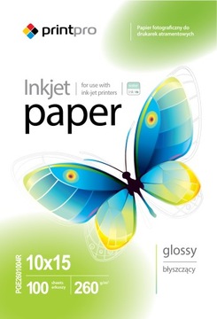 Papier Fotograficzny PrintPro Błyszczący 10x15 260