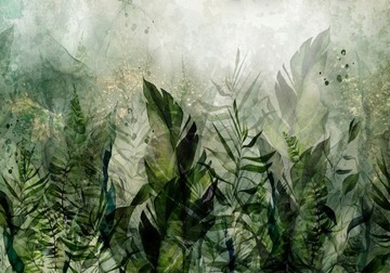 ФОТООБОИ САМОКЛЕЯЩИЕСЯ ПРИРОДА ЛИСТЬЯ ЗЕЛЕНЫЕ ЗАГУСКИ РАСТЕНИЙ ГОСТИНАЯ 343x256