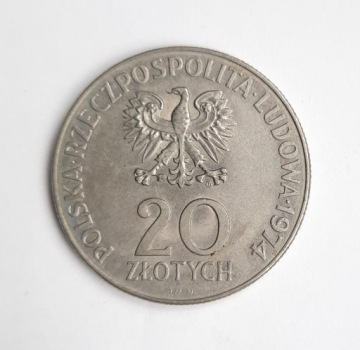 Старая монета 20 злотых XXV 25 лет СЭВ 1974 г. Польша