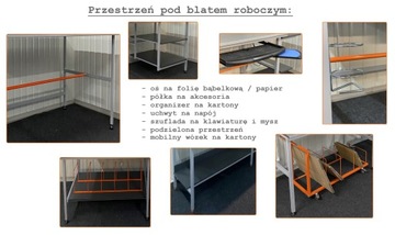 Stanowisko stół do pakowania duża półka 180x80x180 cm