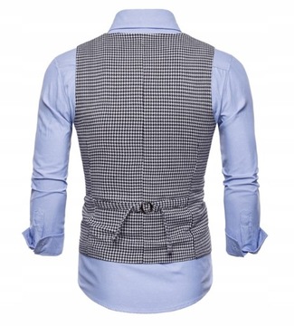 Мужской костюмный жилет в мелкую клетку