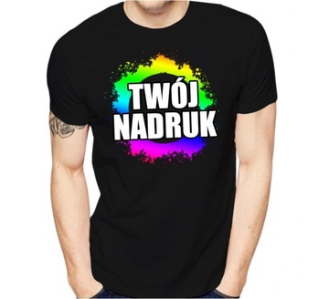 Koszulka Męska PREZENT NADRUK ZDJĘCIE LOGO TEKST
