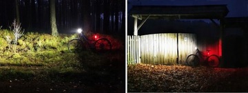 Лампа велосипедного освещения quattro 1600лм USB + ЗАДНЯЯ