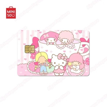 Нежная розовая наклейка для дебетовых кредитных карт Miniso Sanrio