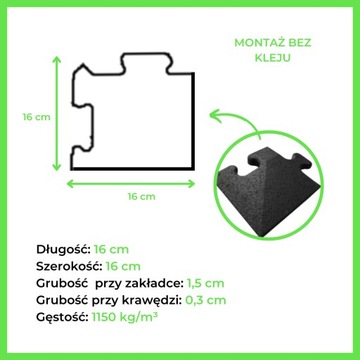 Угловое окончание коврика-пазла Pavi Sorte 15 мм
